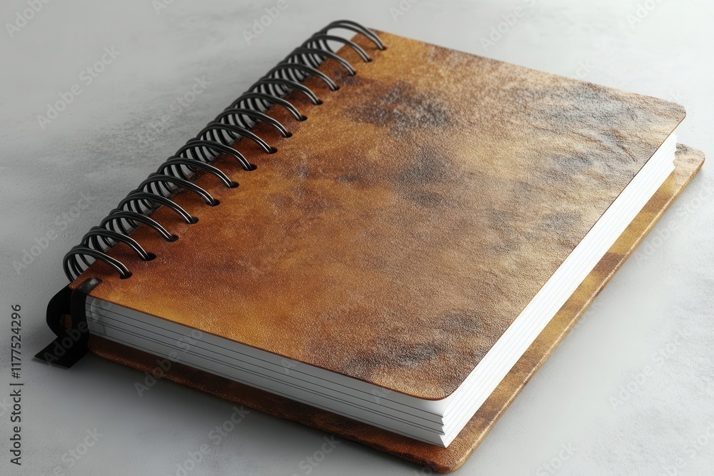 professional 3d rendered mockup of spiral notebook with realistic paper ...