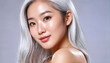 © Iveta - young asian model with healthy shiny skin and silver hairs