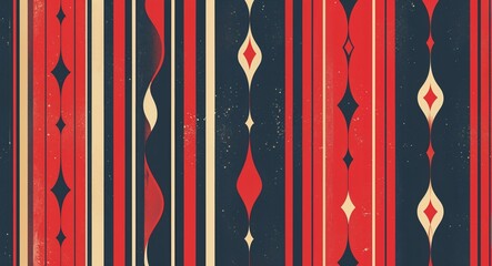 Sticker - Vintage striped pattern background in red pattern background