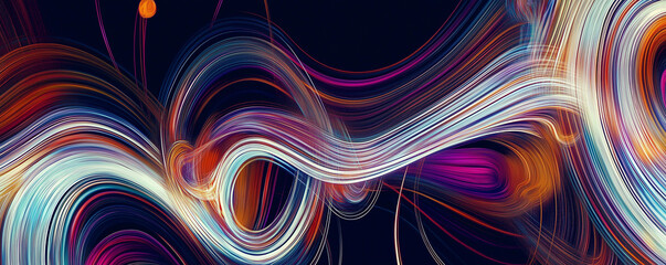 Wall Mural - colorful abstract lines flowing and creating dynamic patterns