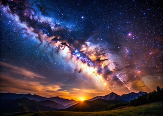 Wall Mural - majestic milky way galaxy: starry night sky and cosmic universe background