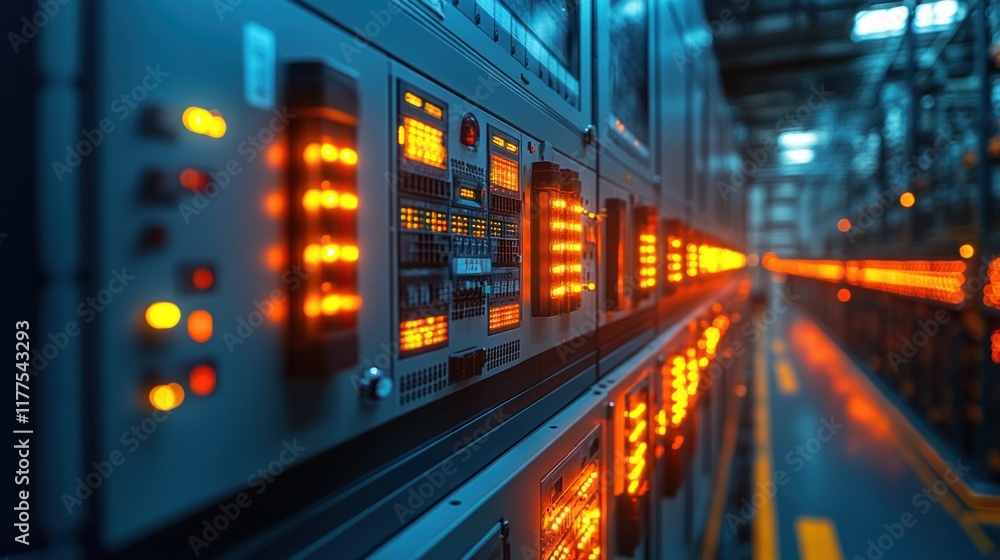 Electrical Industrial electrical switch panel at substation in ...