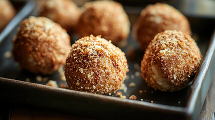 Wall Mural - Scotch eggs with crispy breadcrumb coating