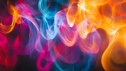 Wall Mural - dynamic light trails creating vibrant abstract art studio digital artwork colorful background artist