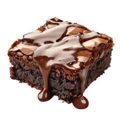 Wall Mural - a delicious chocolate brownie. featuring a rich. fudgy texture and a glossy chocolate drizzle on top the brownie appears moist and decadent. making it an appealing dessert option for chocolate lovers