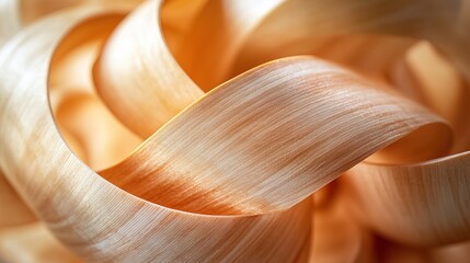 Wall Mural - A close-up of an abstract sculpture made from thin strips of wood