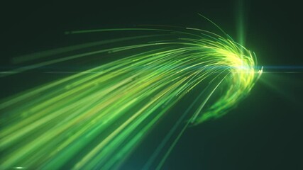 Wall Mural - colorful 3d strings flowing background/ animation of an abstract technology background with flowing 