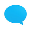 © AImg - Simple blue circular speech bubble transparent image. Blank talk balloon isolated cutout 3d render. Conversation shape messaging. Communication chat cut out clipart design element png