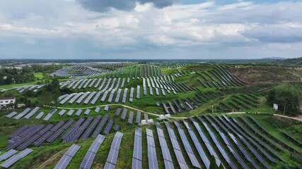 Wall Mural - solar power station on mountain