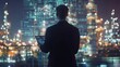 © neiros - A tablet displays refinery data as analyzed by an industrial engineer
