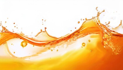 Poster - Golden Splash of Liquid in Motion Capturing Vivid Amber Hues with Dynamic Ripples and Bubbles, Perfect for Beverage or Oil Concepts

