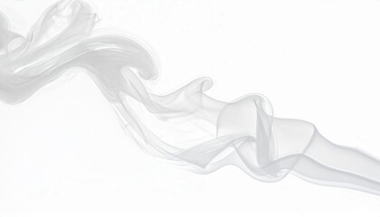 Poster - Ethereal swirling white smoke art on a minimalistic soft background for modern abstract design, relaxation, or creative inspiration

