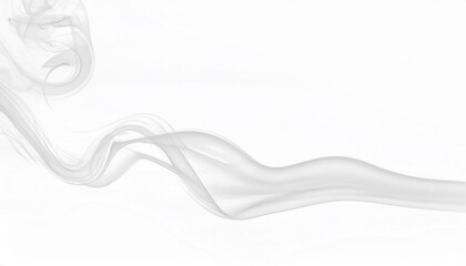 Poster - Ethereal swirling white smoke art on a minimalistic soft background for modern abstract design, relaxation, or creative inspiration

