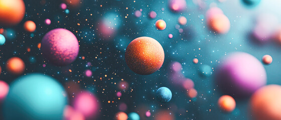 Wall Mural - A colorful galaxy of many different colored balls