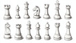 © Ruhi - Chess in the vector. The outline of chess. Chess pieces for chess school or chess club.
