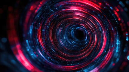 Wall Mural - colorful abstract bokeh light background creating a swirling tunnel effect with vibrant red and blue
