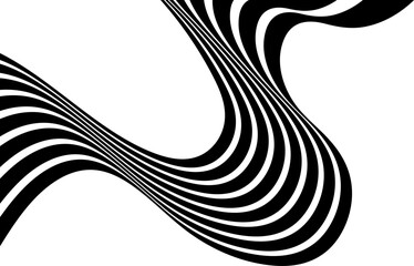 Wall Mural - aastract perspective line stripes with 3d dimensional effect isolated on white background
