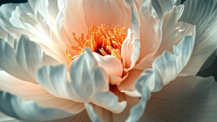 Aufkleber - Captivating close-up captures the soft petals and vibrant center of a beautiful flower. The gentle hues blend harmoniously, creating a serene atmosphere perfect for a nature-inspired date.