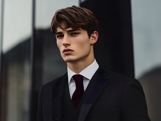 Stylish young man in suit and tie