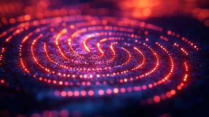 Wall Mural - Abstract swirling light patterns, dark background, technology concept, website banner.
