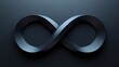 © vista - 3D rendered dark blue infinity symbol on dark background.