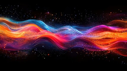An abstract technology background featuring a vibrant array of colored optical fibers, creating a visually captivating image that symbolizes seamless transfer and communication of data, Hd image