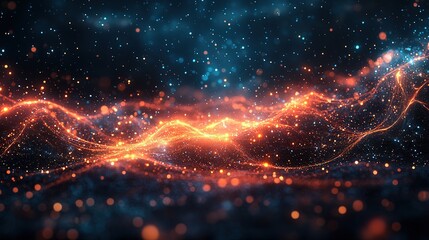 An abstract technology background featuring a vibrant array of colored optical fibers, creating a visually captivating image that symbolizes seamless transfer and communication of data, Hd image