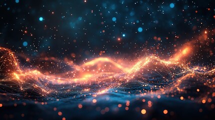 An abstract technology background featuring a vibrant array of colored optical fibers, creating a visually captivating image that symbolizes seamless transfer and communication of data, Hd image