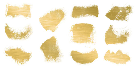 Straight gold vector line bundle. Golden hand drawn brush stroke text boxes. Chinese, Korean, Japanese calligraphy brushstroke set. Rough grunge luxury paint. Luxurious celebration rectangle textboxes