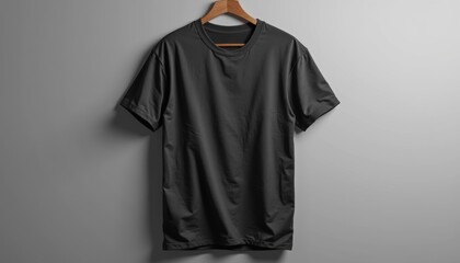 Aufkleber - T-shirt mockup on smooth monochrome background, showcasing fabric texture, clear and large view