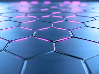 Futuristic hexagonal floor, glowing pink, abstract background, technology concept, website banner