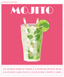 © Alina - Mojito cocktail on the pink background. Vector illustration of summer refreshing drink. Alcohol cocktail recipe poster