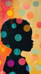 Aufkleber - Vibrant visualization of a child glowing against a colorful abstract background with vibrant circles