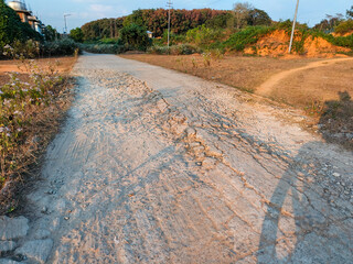 damage road closeup photo