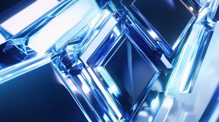 Aufkleber - High-tech abstract composition showcasing luminous geometric shapes and futuristic design elements