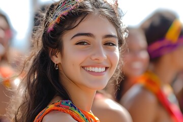 Wall Mural - Group of beautiful young women from brazil