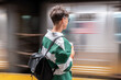 © Alvaro Lavin/Stocksy - Student waiting for subway train in manhattan, new york