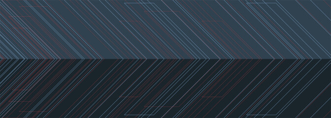 Wall Mural - abstract vector arrows background. colored dynamic arrows outline on dark blue 3d wide abstract bann