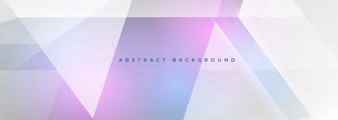 Aufkleber - Blue and pink modern abstract wide banner with white geometric shapes. Abstract background vector illustration