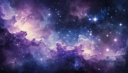 Wall Mural - Galaxy background with soft shades of sapphire and amethyst, glowing like stardust