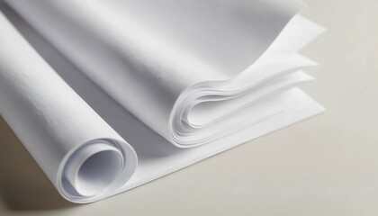 Wall Mural - White stationery on softly folded polyester texture with light blur