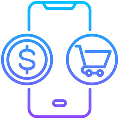 Sticker - Mobile Shopping Icon