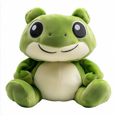 Wall Mural - Adorable Green Frog Plush Toy on a Transparent Background