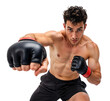 © FP Creative Stock - Pro combat fighter in punching pose close forward towards the camera