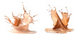 © Ihor - Set of chocolate milk wave, isolated on a transparent background. PNG element.
