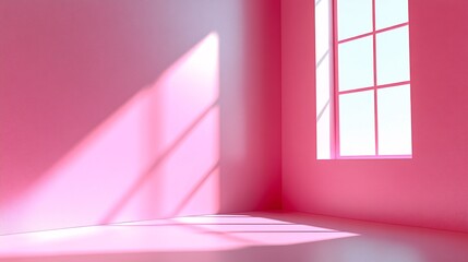 Sticker - Bright pink room with soft shadows during the day