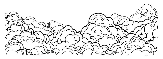 minimalist black and white cloud vector with intricate linework and texture