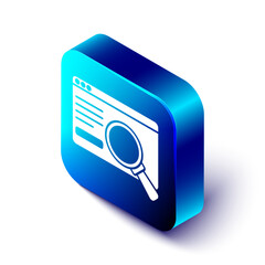 Wall Mural - isometric ui or ux design icon isolated on white background. blue square button. vector