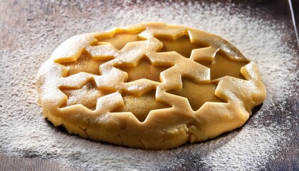 Wall Mural - golden star cookie dough on flour surface1.jpg