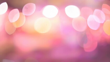Fototapete - Soft Pink and Golden Bokeh Light Effect Background for Celebrations, Festive Designs, Wedding Themes, and Romantic Visual Projects